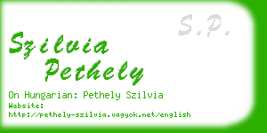 szilvia pethely business card